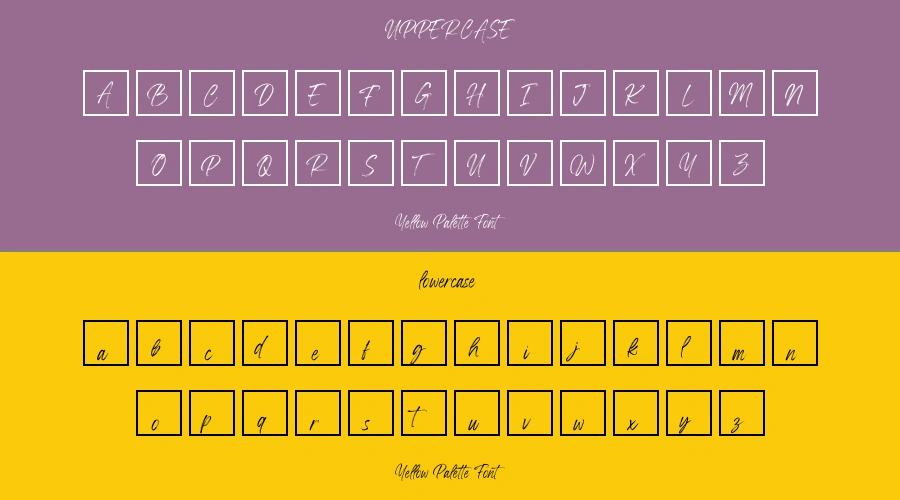 Yellow Palette Font Preview