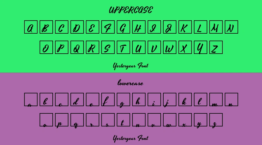 Yesteryear Font Preview