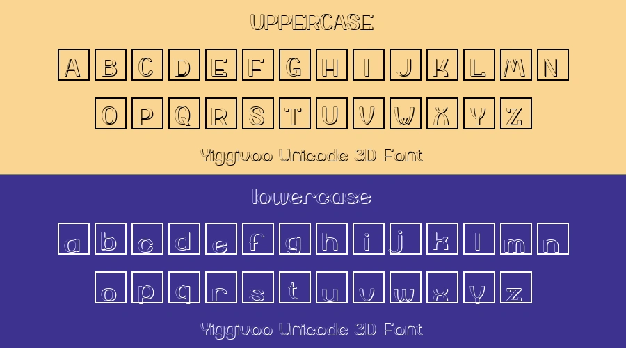 Yiggivoo Unicode 3D Font Preview