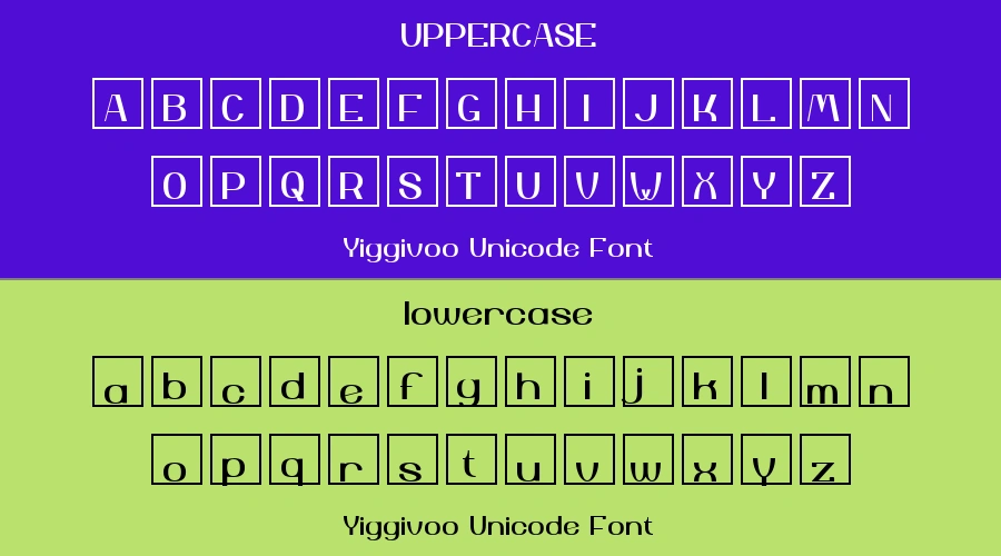 Yiggivoo Unicode Font Preview