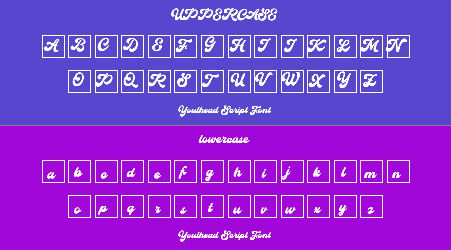 Youthead Script Font Preview