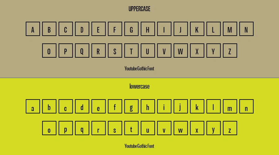 Youtube Gothic Font Preview