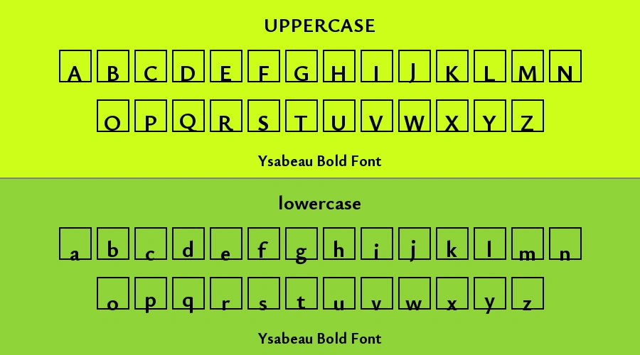 Ysabeau Bold Font Preview