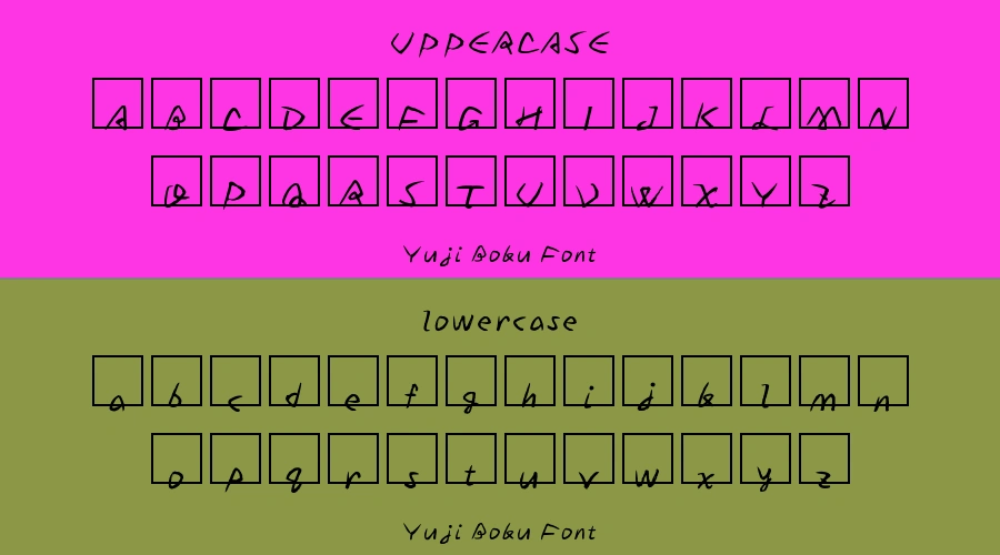 Yuji Boku Font Preview