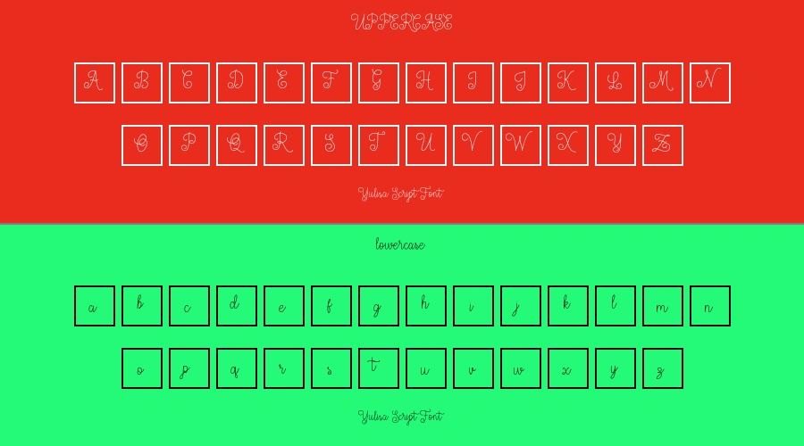 Yulisa Script Font Preview