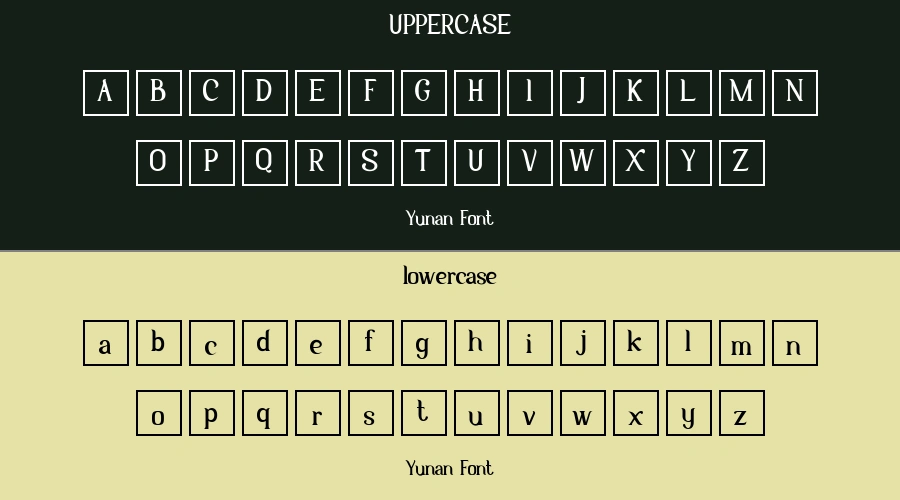 Yunan Font Preview