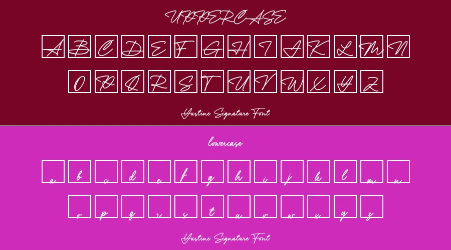 Yustine Signature Font Preview