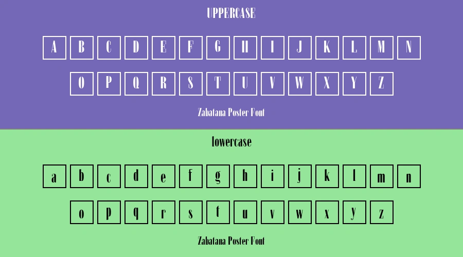 Zabatana Poster Font Preview