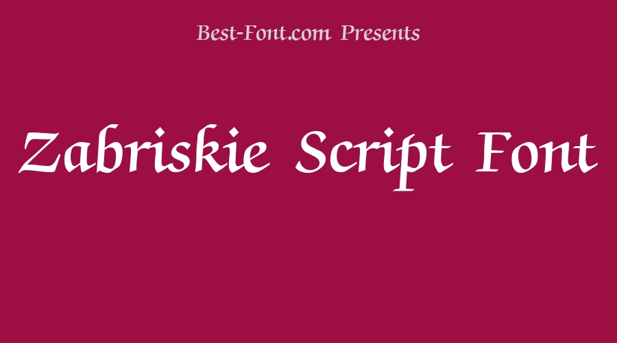 Zabriskie Script Font