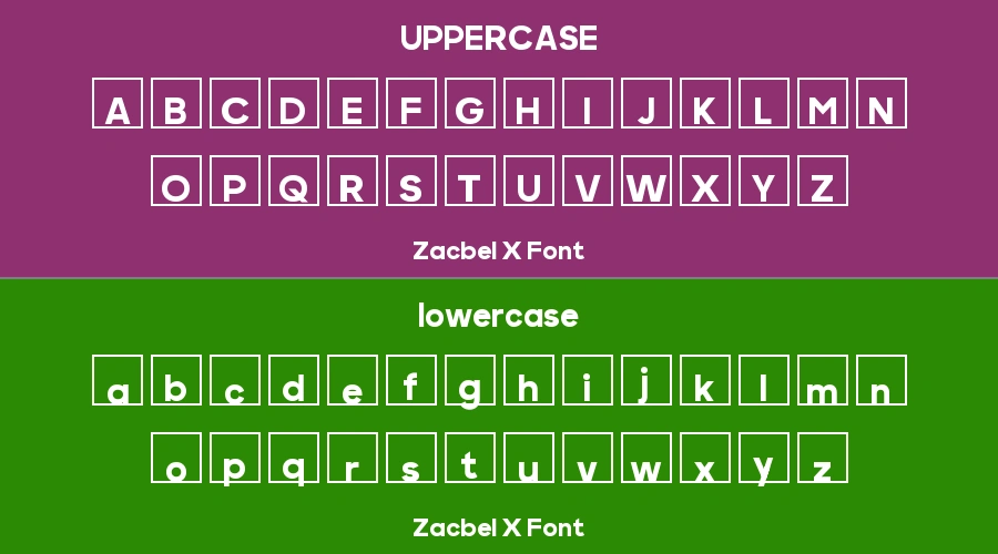 Zacbel X Font Preview