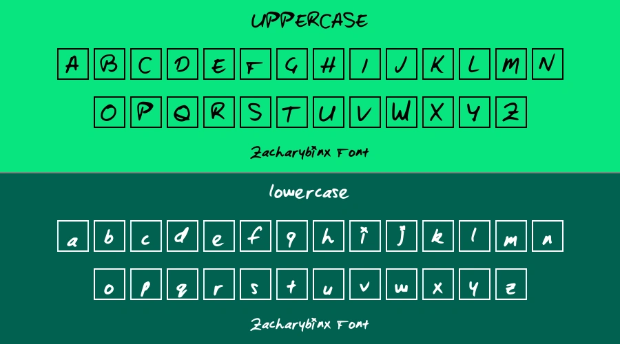 Zacharybinx Font Preview
