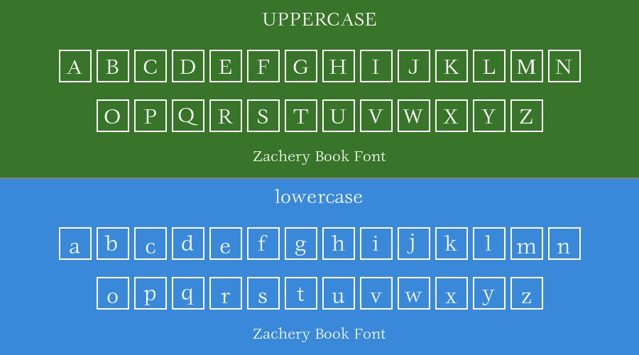 Zachery Book Font Preview