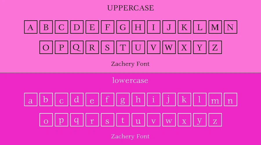 Zachery Font Preview