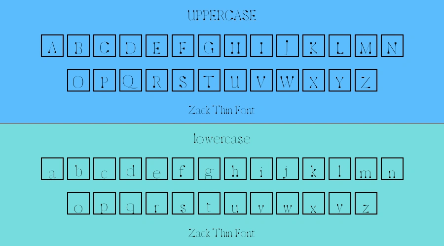 Zack Thin Font Preview