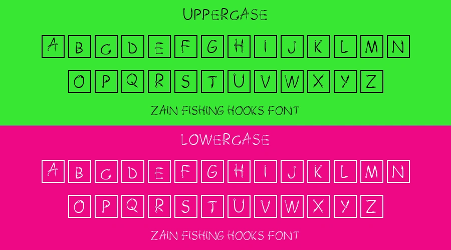 Zain Fishing Hooks Font Preview
