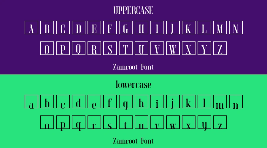 Zamroot Font Preview