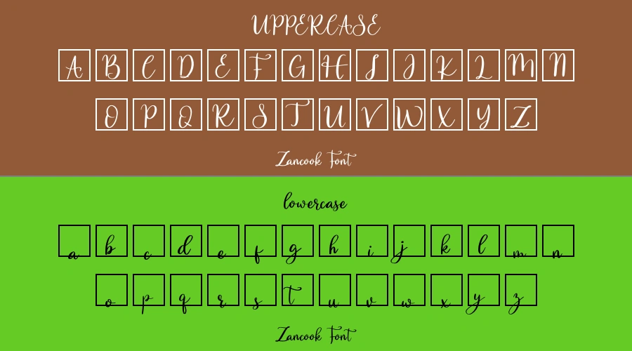 Zancook Font Preview