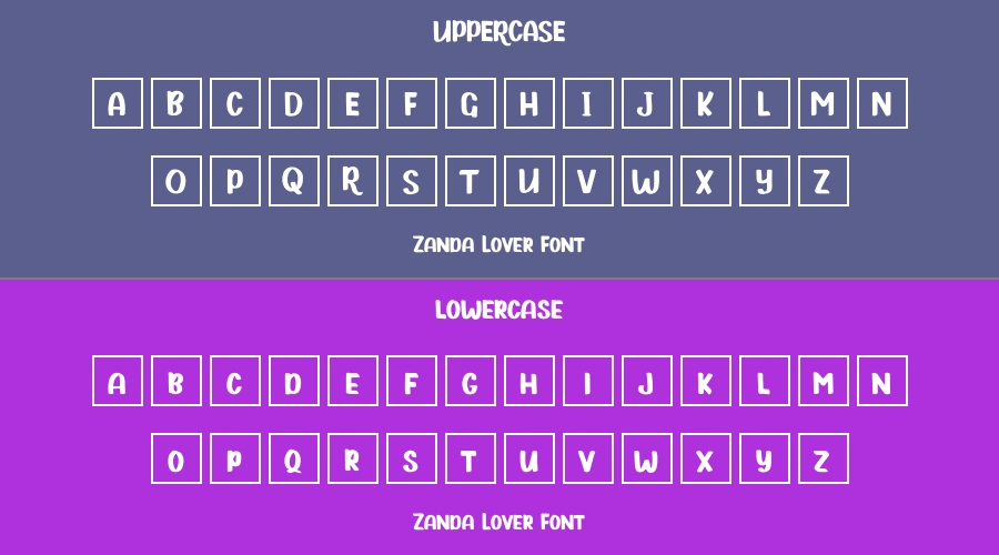 Zanda Lover Font Preview
