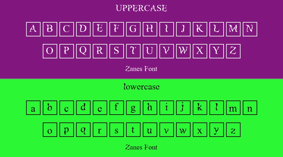 Zanes Font Preview