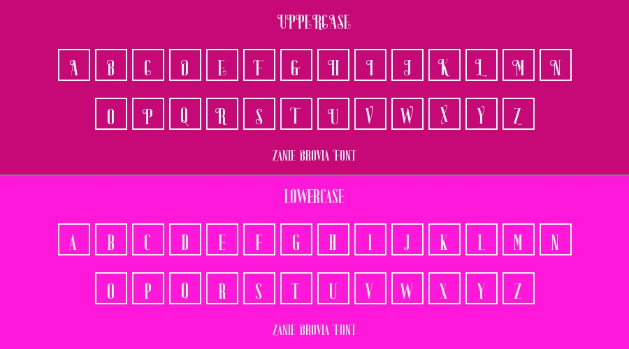 Zanie Brovia Font Preview