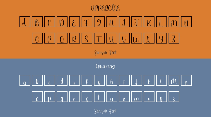 Zaniyah Font Preview