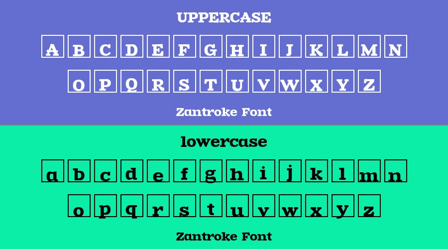 Zantroke Font Preview