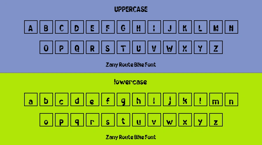 Zany Route Bike Font Preview
