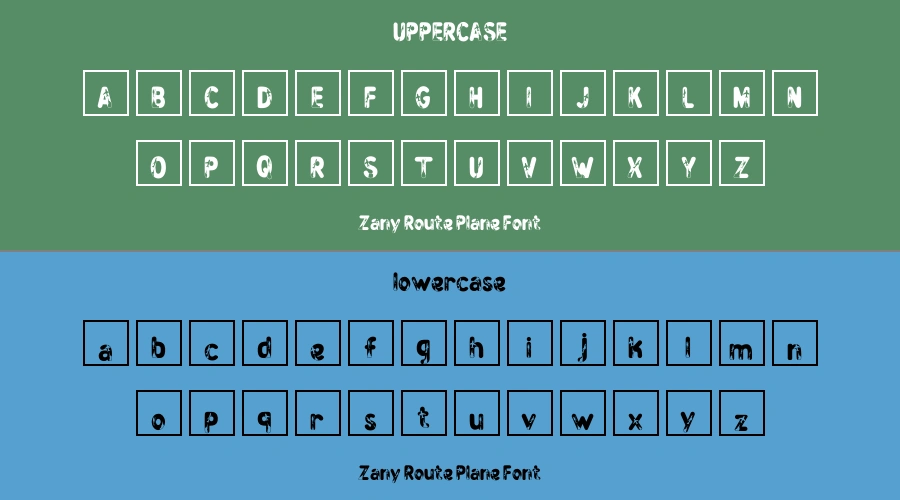 Zany Route Plane Font Preview