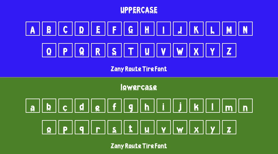 Zany Route Tire Font Preview