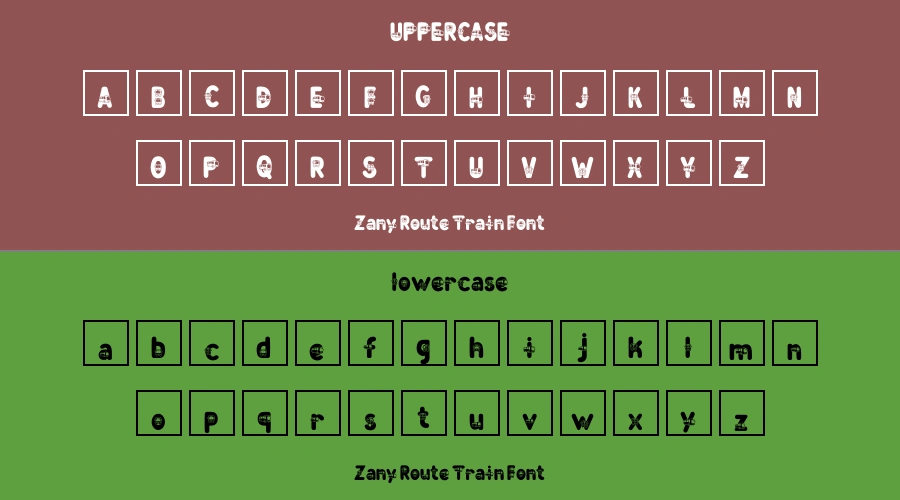 Zany Route Train Font Preview
