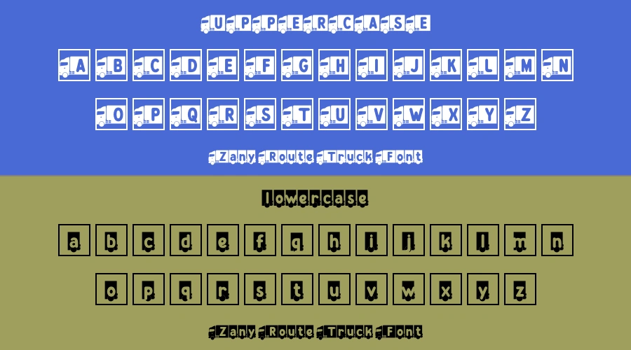 Zany Route Truck Font Preview