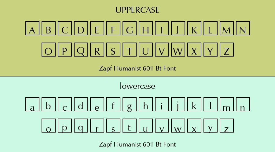 Zapf Humanist 601 Bt Font Preview