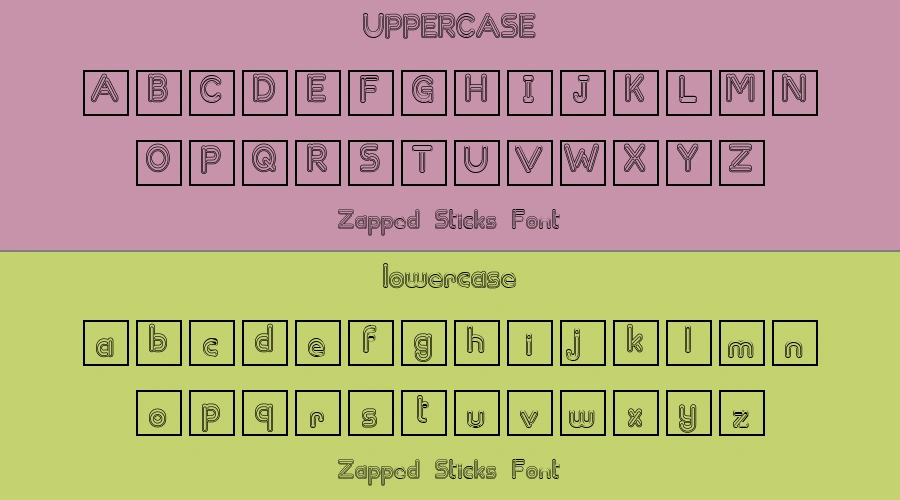 Zapped Sticks Font Preview