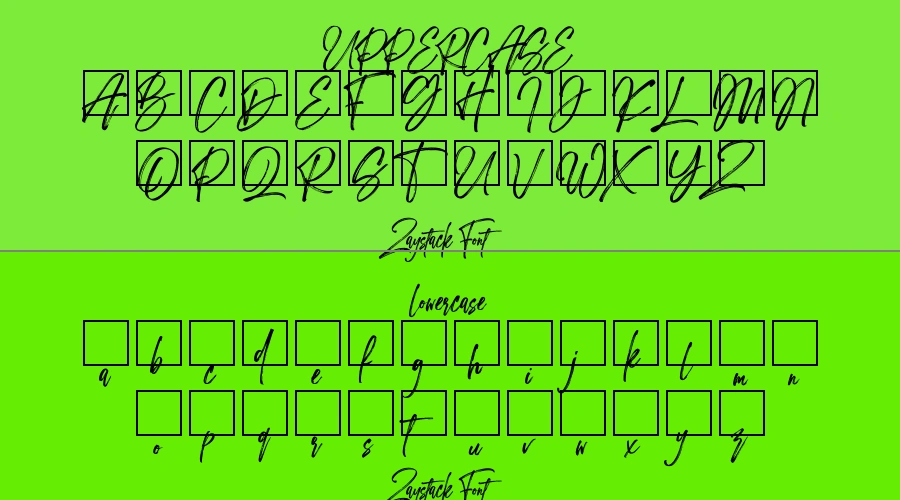 Zaystack Font Preview