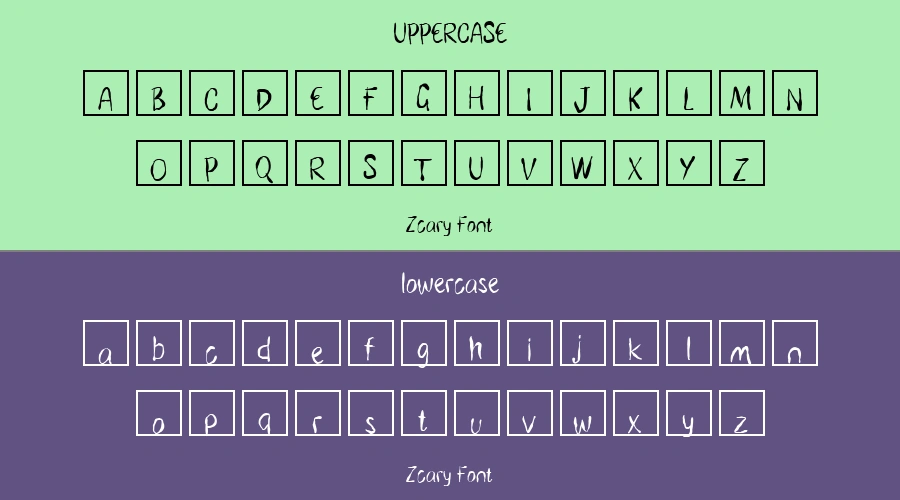 Zcary Font Preview