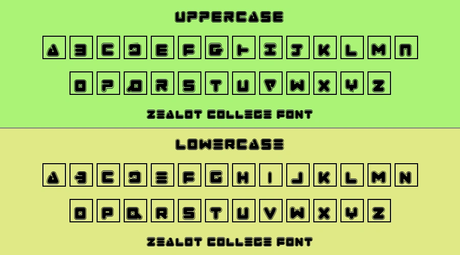 Zealot College Font Preview