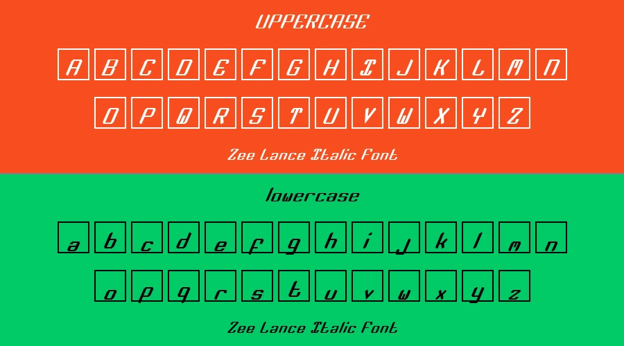 Zee Lance Italic Font Preview