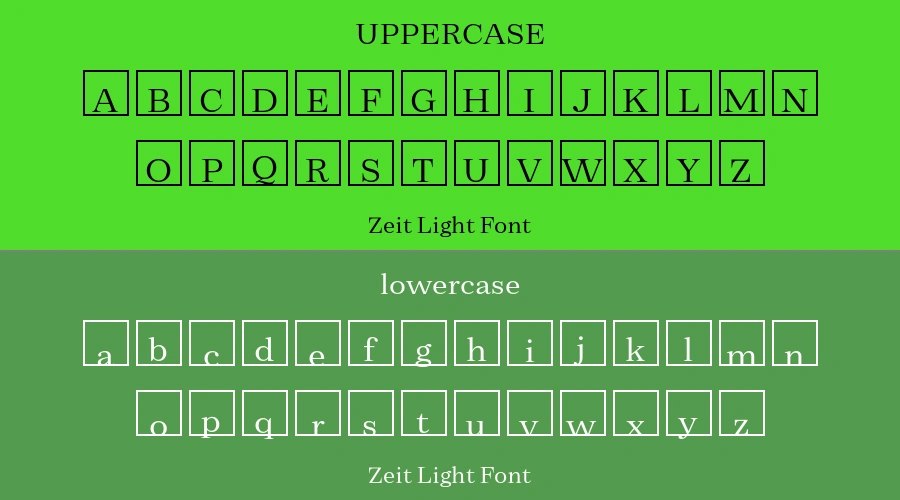Zeit Light Font Preview