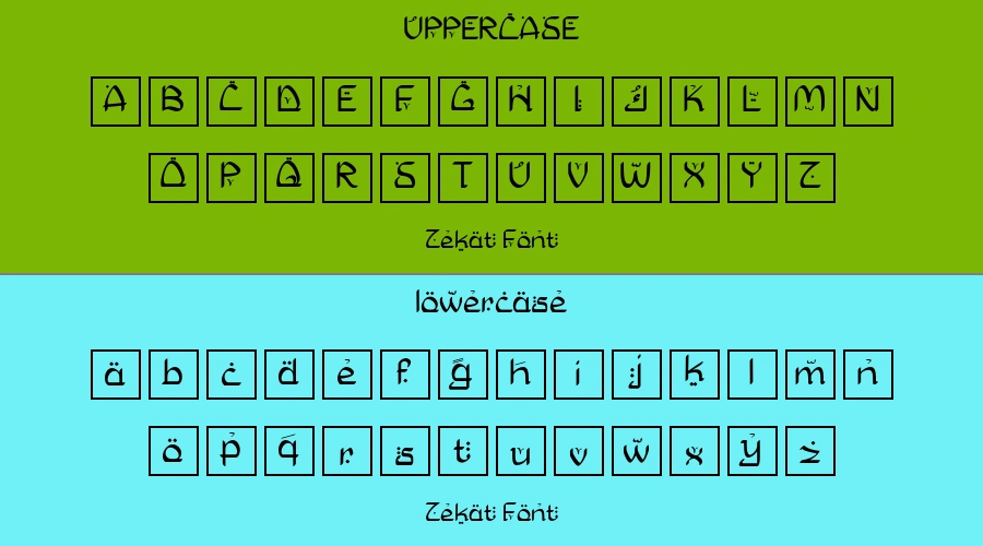 Zekat Font Preview