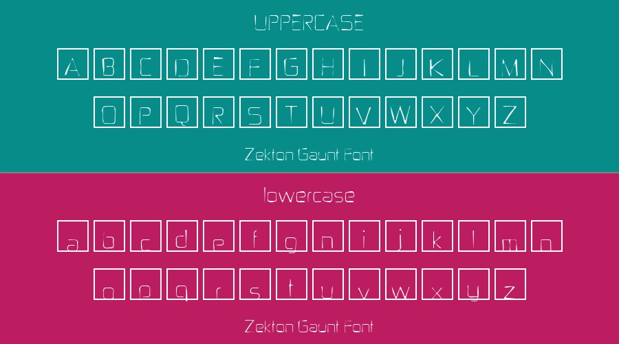 Zekton Gaunt Font Preview