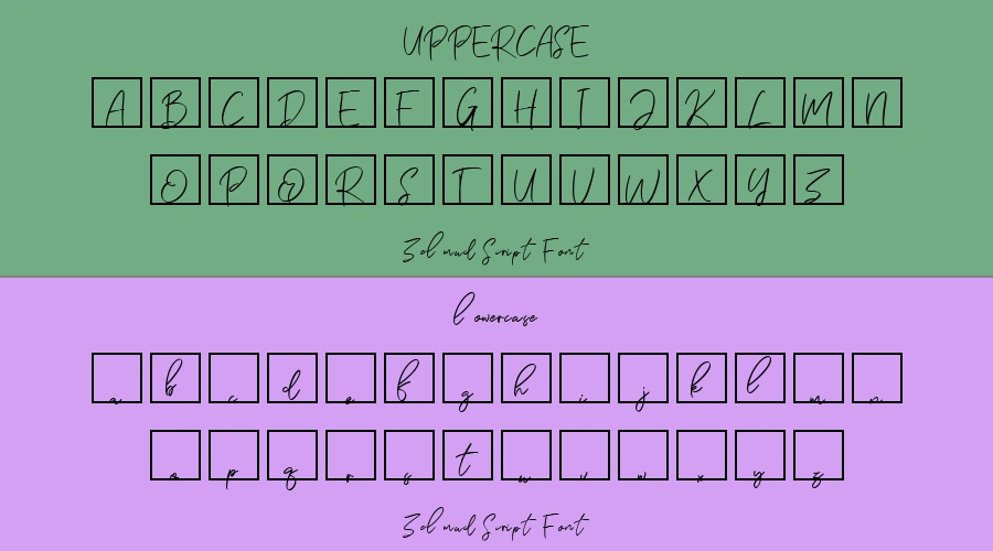 Zelmud Script Font Preview