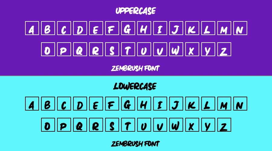 Zembrush Font Preview