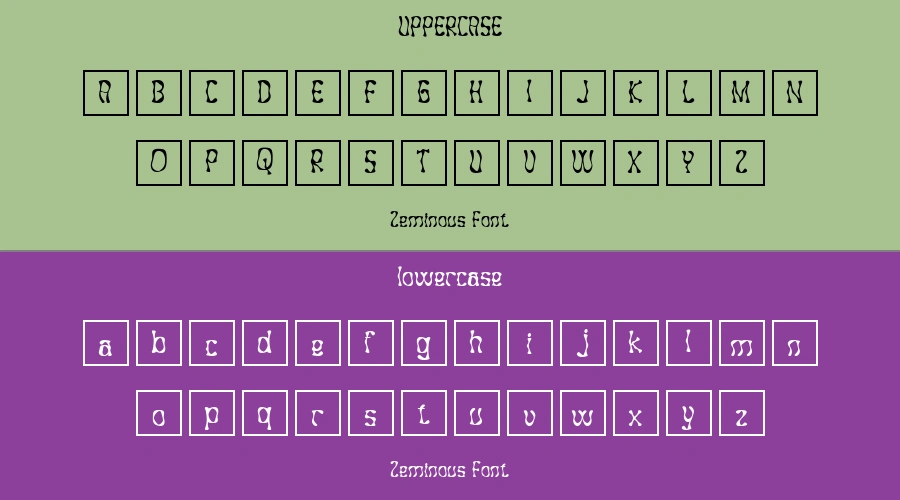 Zeminous Font Preview