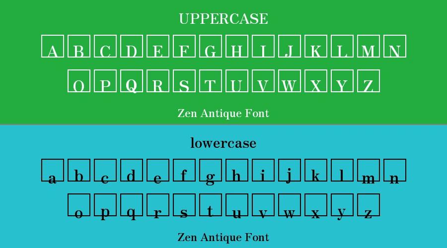 Zen Antique Font Preview