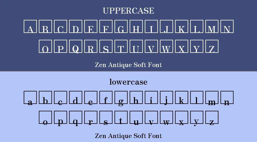 Zen Antique Soft Font Preview