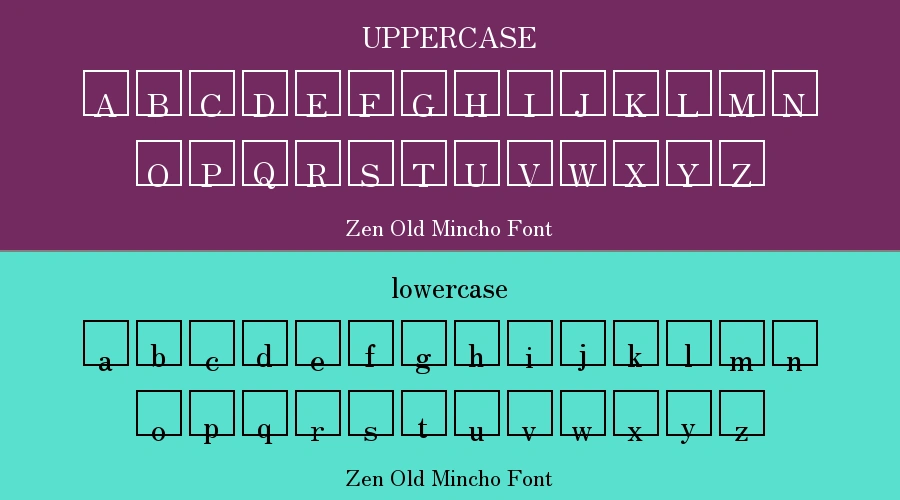Zen Old Mincho Font Preview