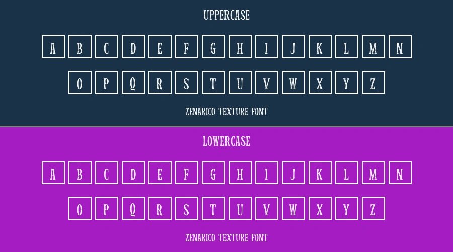 Zenarico Texture Font Preview