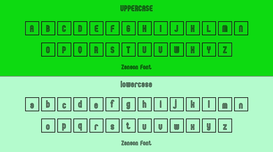 Zeneon Font Preview