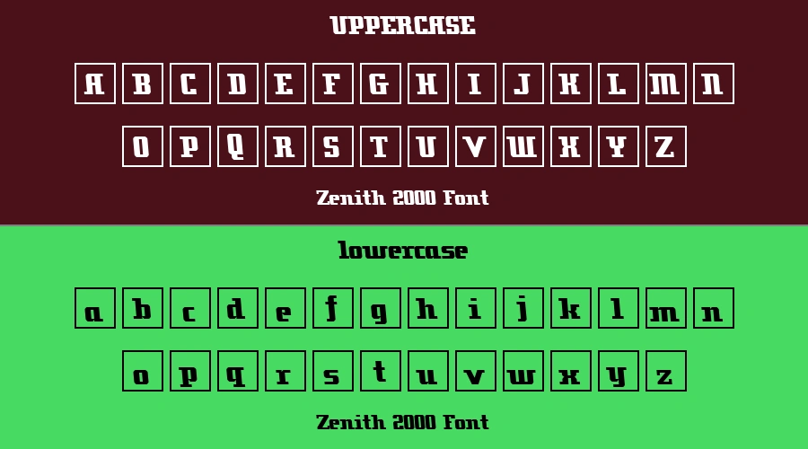 Zenith 2000 Font Preview