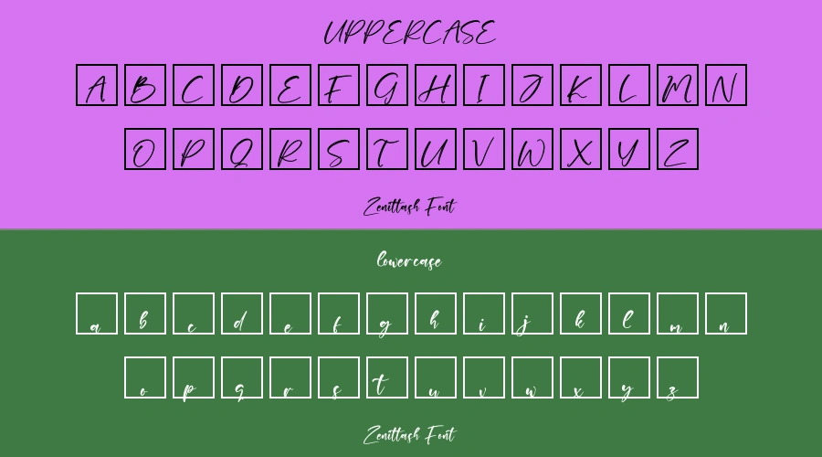 Zenittash Font Preview